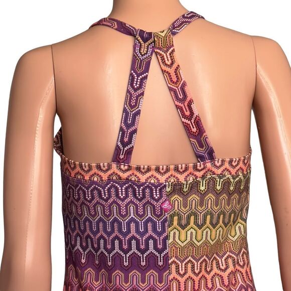 Prana Quinn Ibiza Raspberry Rainbow Halter Strap Athleisure Dress SMALL - Picture 5 of 15